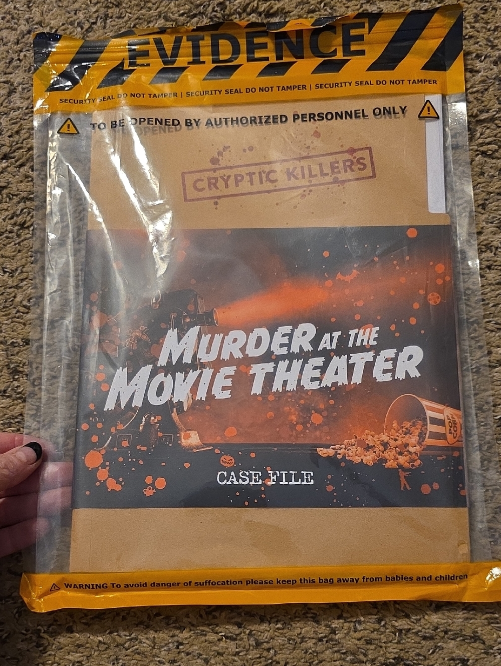 Murder at the Movie Theater Case File - Cryptic Killers Murder Mystery Game